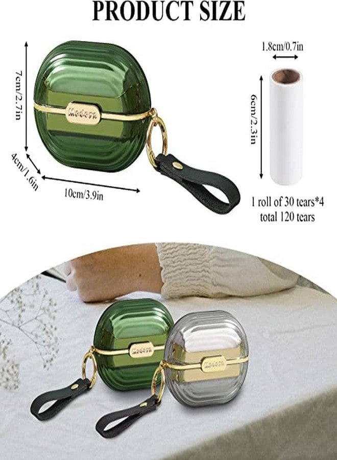 SNAPSHOPECOM Double-Sided Travel Portable Lint Roller with Hand Strap, Reusable Mini Extra Sticky Dog Cat Pet Hair Remover, Luxury Lint Remover for Clothes Bag Dust Fuzz Fur with 4 Refills, Green - Image 4