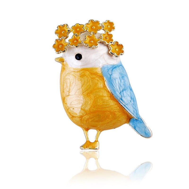 MXUHUI Animal Brooch Pins Set Women Vintage Crystal Enamel Pin Rhinestone Peacock Bee Fish Bird ladybird Cat Retro Insect Shape Pins Jewelry for Men Christmas Mother's Day Xmas Gift (Bird) - Image 1