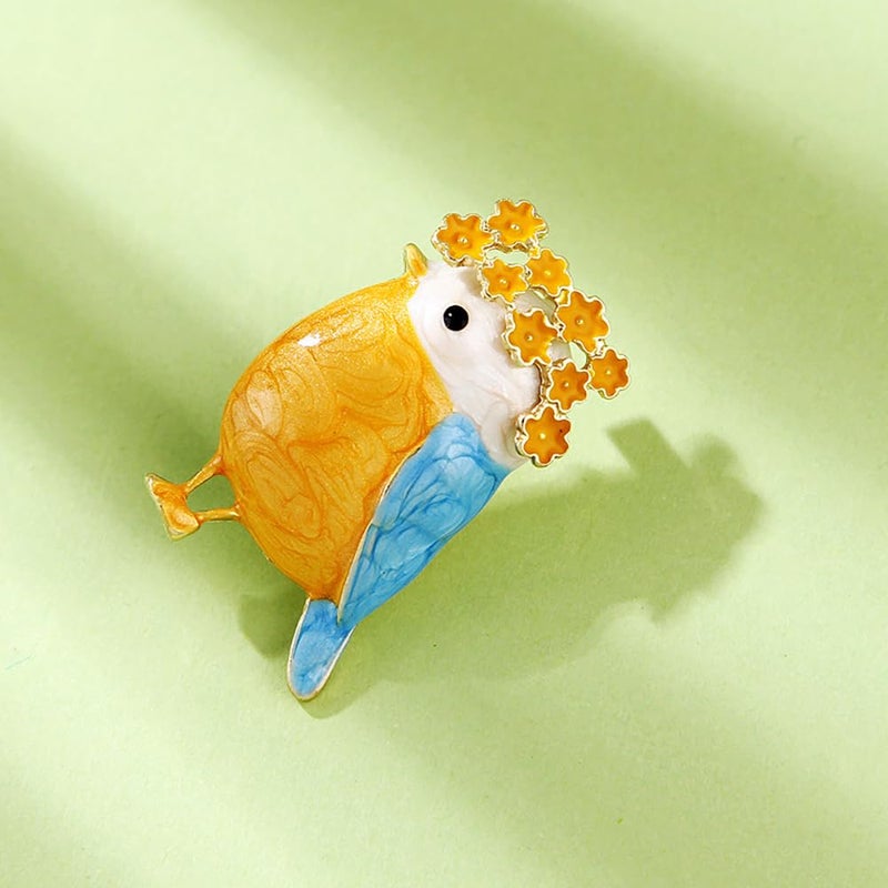 MXUHUI Animal Brooch Pins Set Women Vintage Crystal Enamel Pin Rhinestone Peacock Bee Fish Bird ladybird Cat Retro Insect Shape Pins Jewelry for Men Christmas Mother's Day Xmas Gift (Bird) - Image 4