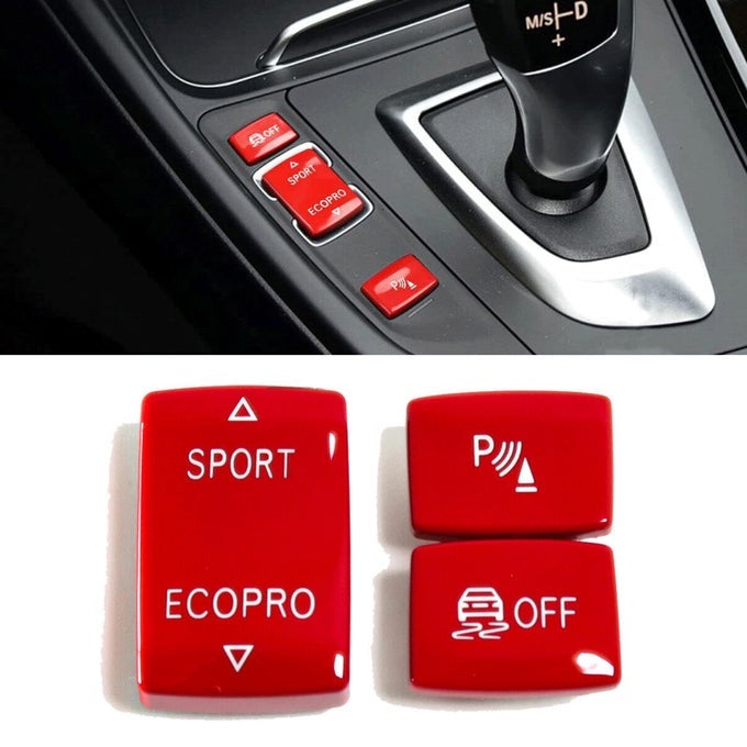 3pcs ABS Gear Panel Shift ESP Sport Radar Button Cover Trim Replace Part Compatible with BMW 1 2 3 4 Series F20 F22 F30 F32 2013 2014 2015 2016 2017 2018 2019