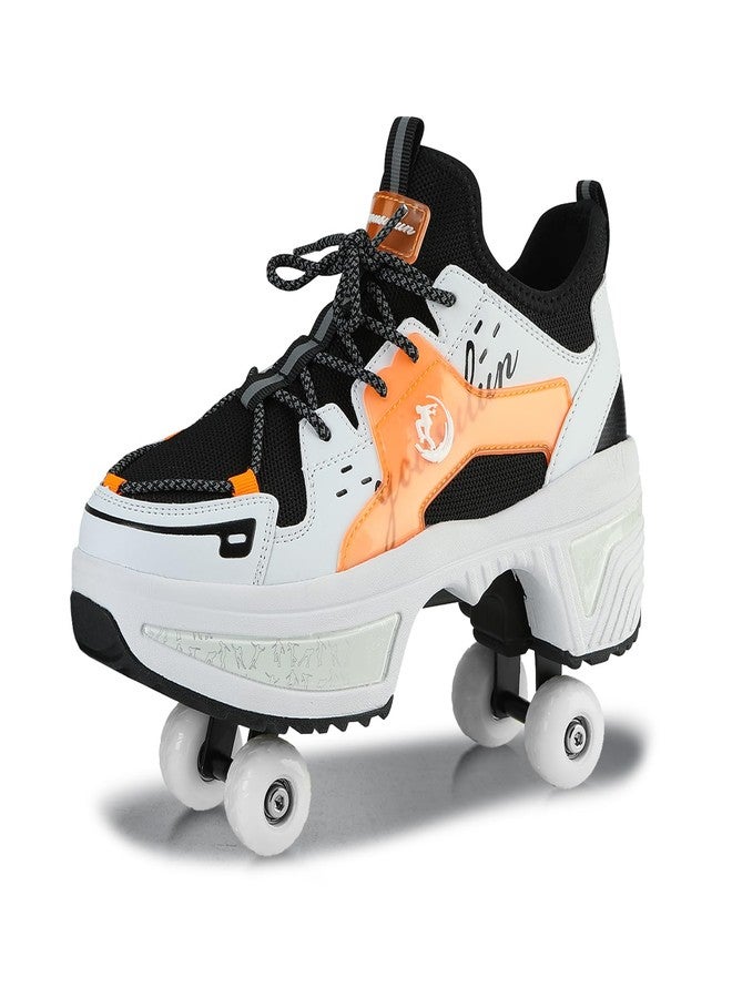 Deformation Roller Skates Roller Skate Shoes Unisex Shoes with Wheels That Pop Out 2-in-1 Skate Shoes & Sneakers Shoes That Turn Into Roller Skates Gift for Kids Boys Girls Men and Women - Image 1
