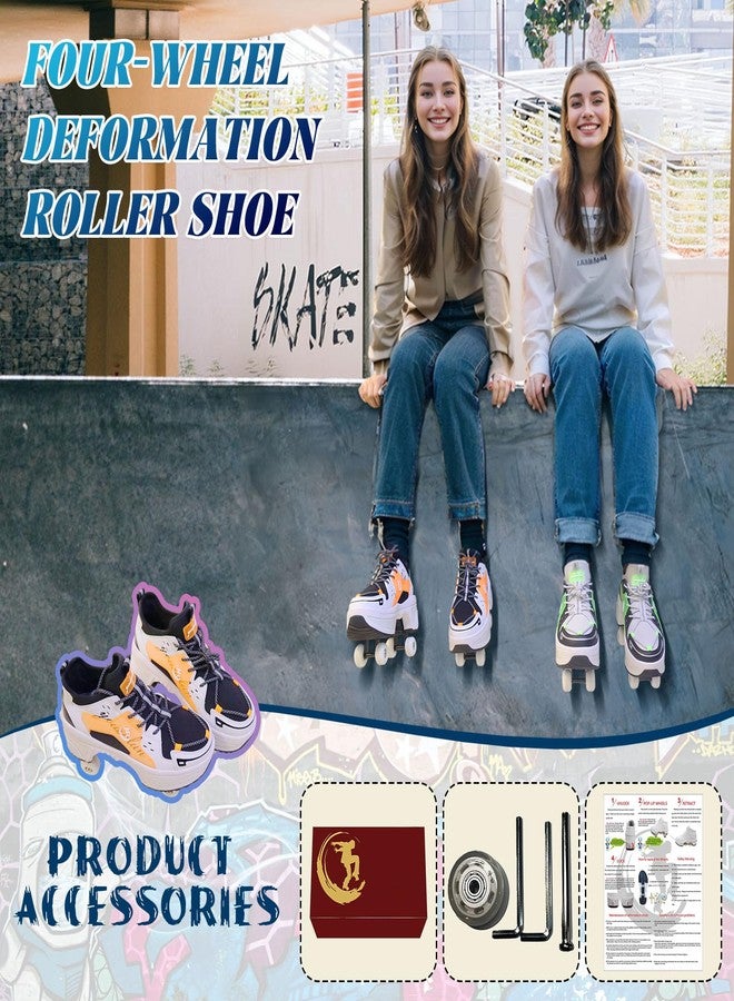 Deformation Roller Skates Roller Skate Shoes Unisex Shoes with Wheels That Pop Out 2-in-1 Skate Shoes & Sneakers Shoes That Turn Into Roller Skates Gift for Kids Boys Girls Men and Women - Image 2