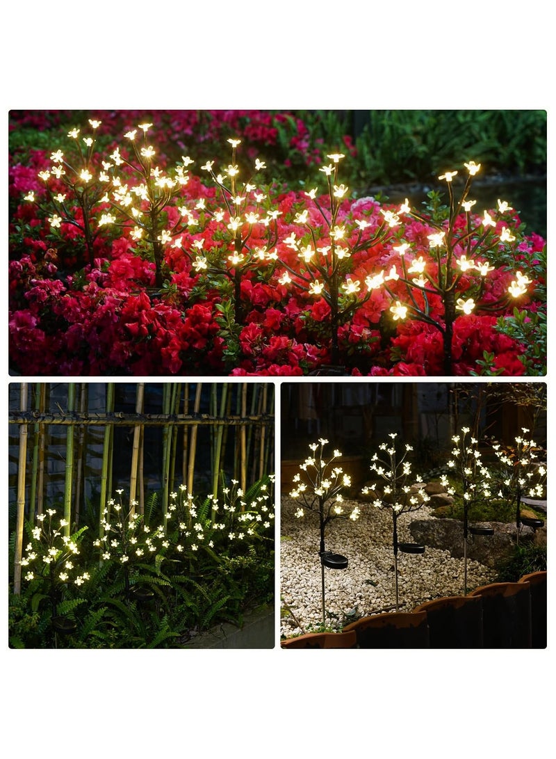 NANAO Solar Garden Lights Decorative, Solar Outdoor Lights Waterproof 4Pack, 80Led Solar Flowers Garden Decor, Outdoor Solar Lights for Yard,Pathway,Lawn,Solar Garden Decorations - Image 4