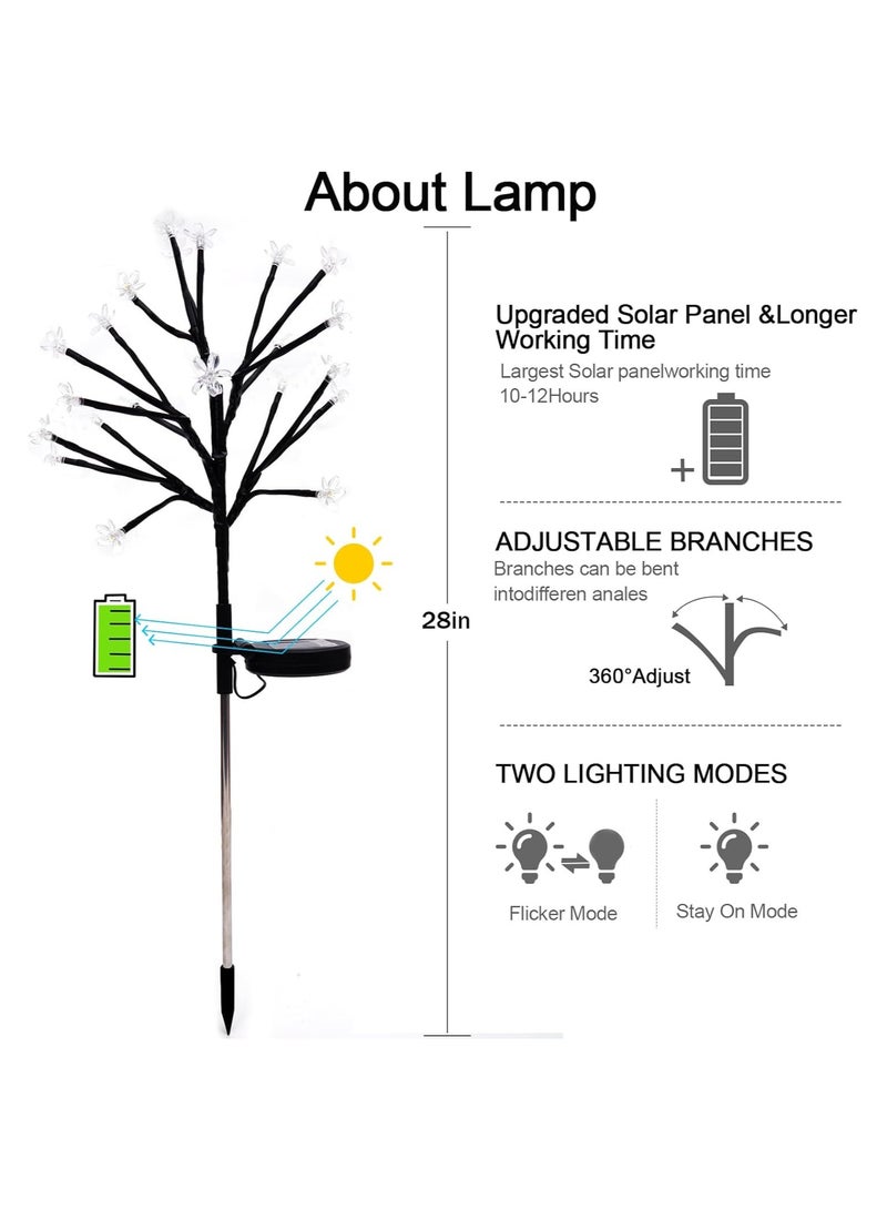 NANAO Solar Garden Lights Decorative, Solar Outdoor Lights Waterproof 4Pack, 80Led Solar Flowers Garden Decor, Outdoor Solar Lights for Yard,Pathway,Lawn,Solar Garden Decorations - Image 5