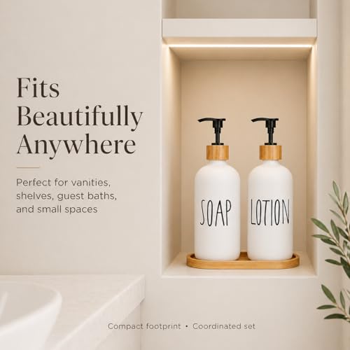Aeakey Glass Lotion DispenserRefillable Matte Black Hand Lotion Dispenser Suitable for BedroomBody or Hand Lotion Bottle Rustic Bedroom Decor - Image 3