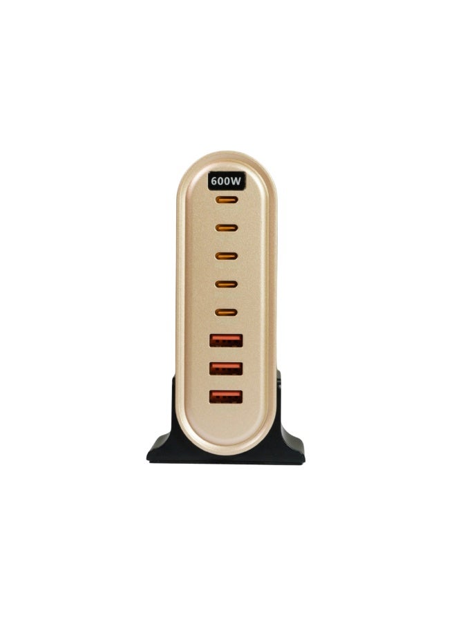 JEEBEL VoltOn GaN 600W Desktop Charging Station – 8 USB-C & USB-A Ports with PD 140W and QC 30W, Digital Display, Ultra-Fast Charging for All Devices - Image 5