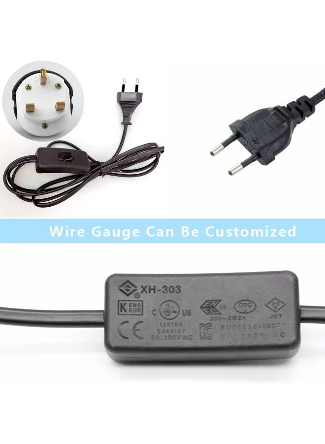13A Button Switch Plug With 6 Feet Black Connector And Stripped Ends Ideal For Lamp Connectors And Diy Projects