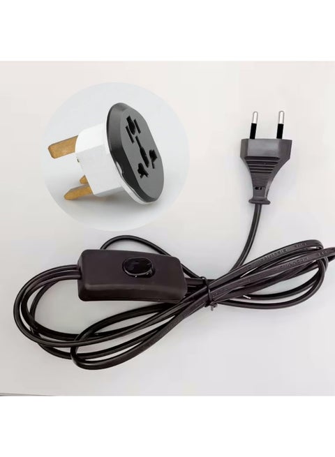 13A Button Switch Plug With 6 Feet Black Connector And Stripped Ends Ideal For Lamp Connectors And Diy Projects