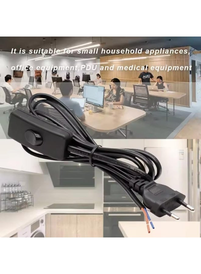 13A Button Switch Plug With 6 Feet Black Connector And Stripped Ends Ideal For Lamp Connectors And Diy Projects