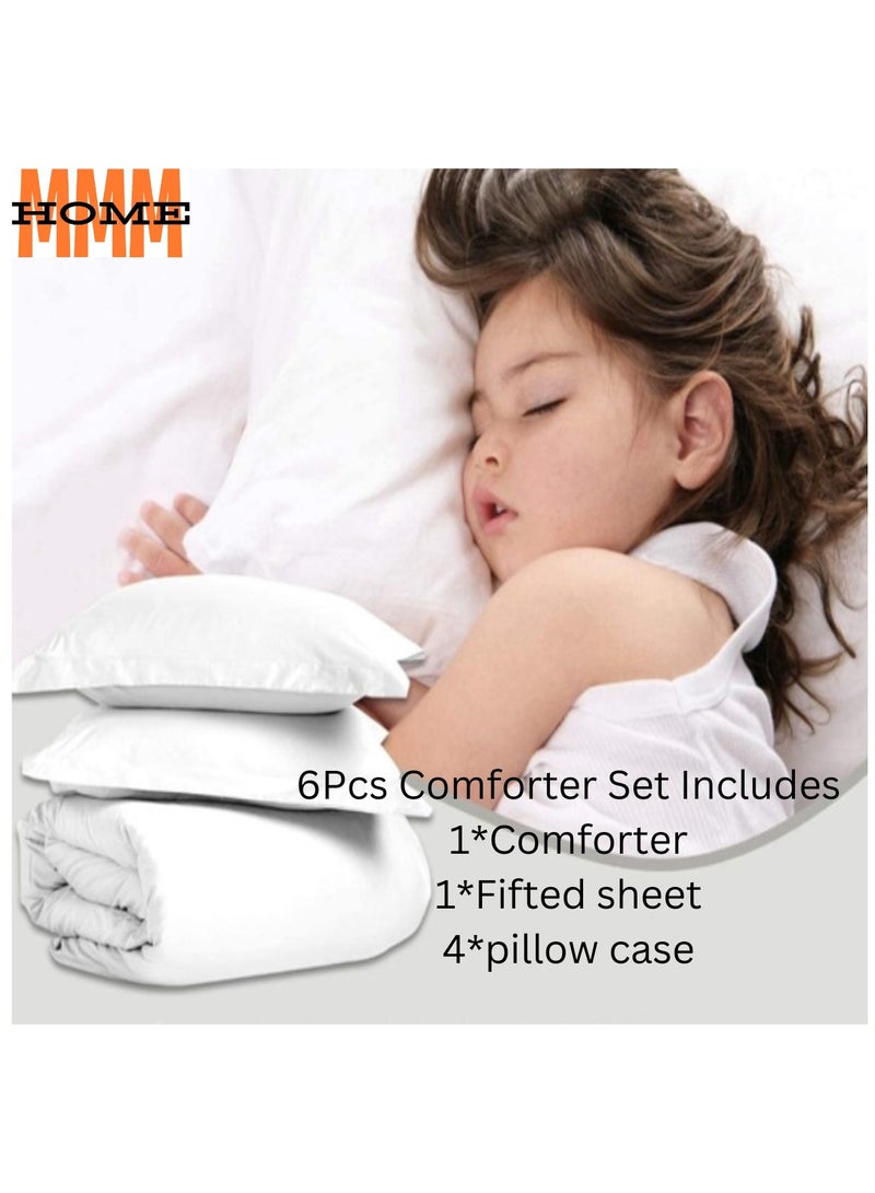 MMM HOME MMM HOME Embroidered 6pcs King size High Cotton Hotel Master Quality Microfiber Bedding Set Comforter/Bedsheet/Pillow covers set  - Image 3