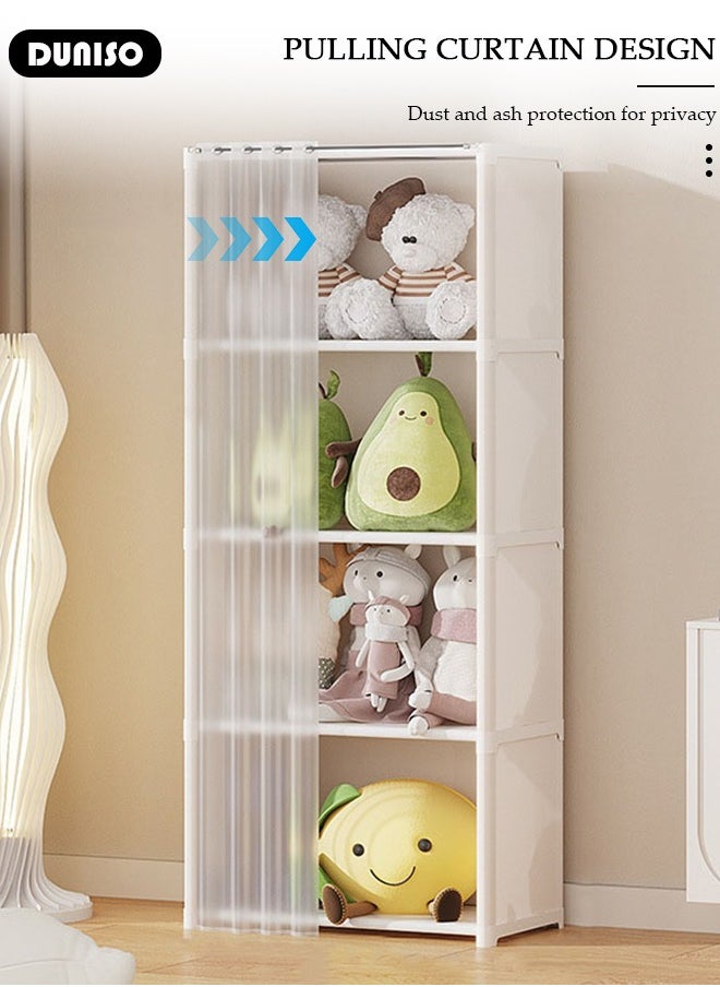 DUNISO 4-Cube Multi-Functional Closet Storage Shelves, Cube Storage Organizer, Closet Organizer Storage, Portable Cabinet Shelving Bookshelf, DIY Bookcase, Living Room Office Closet Cubicle Rack  - Image 5