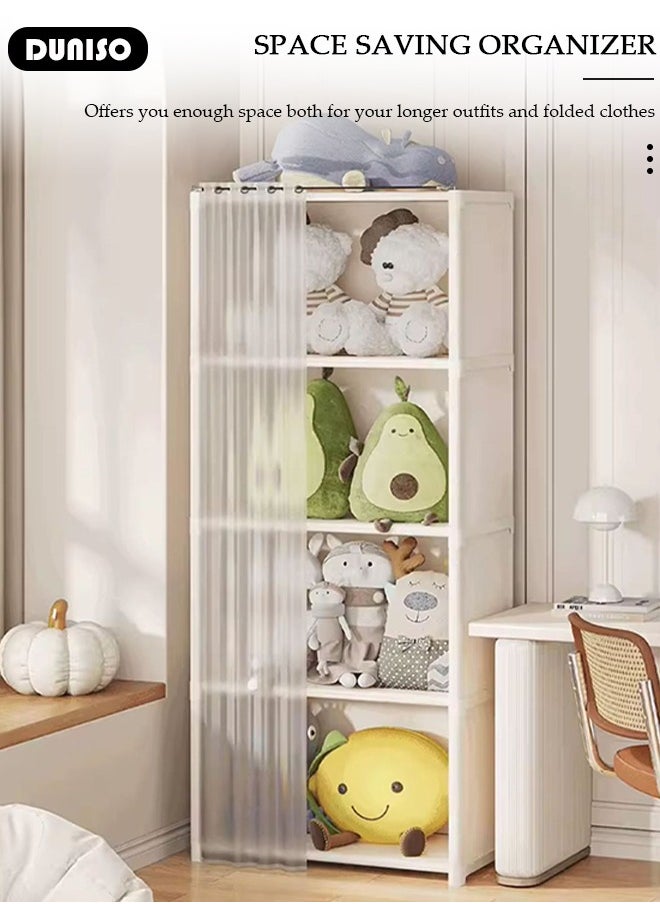 DUNISO 4-Cube Multi-Functional Closet Storage Shelves, Cube Storage Organizer, Closet Organizer Storage, Portable Cabinet Shelving Bookshelf, DIY Bookcase, Living Room Office Closet Cubicle Rack  - Image 3