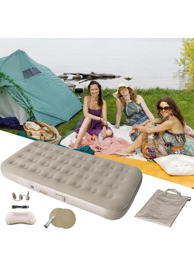 Single Height Inflatable Mattress with Built-In Pump, Portable Air Mattress with One-Touch Quick Automatic Inflation/Deflation, Suitable for Home or Outdoor Travel and Camping  - Image 4