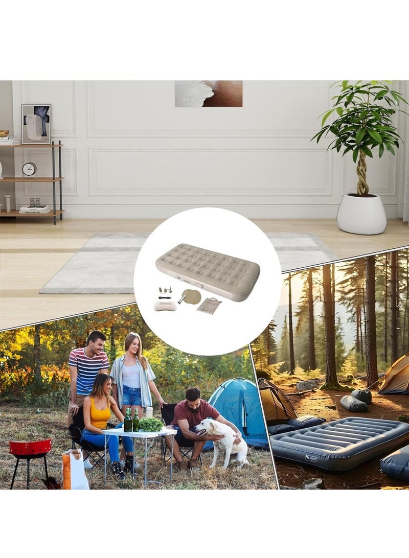 Single Height Inflatable Mattress with Built-In Pump, Portable Air Mattress with One-Touch Quick Automatic Inflation/Deflation, Suitable for Home or Outdoor Travel and Camping  - Image 3