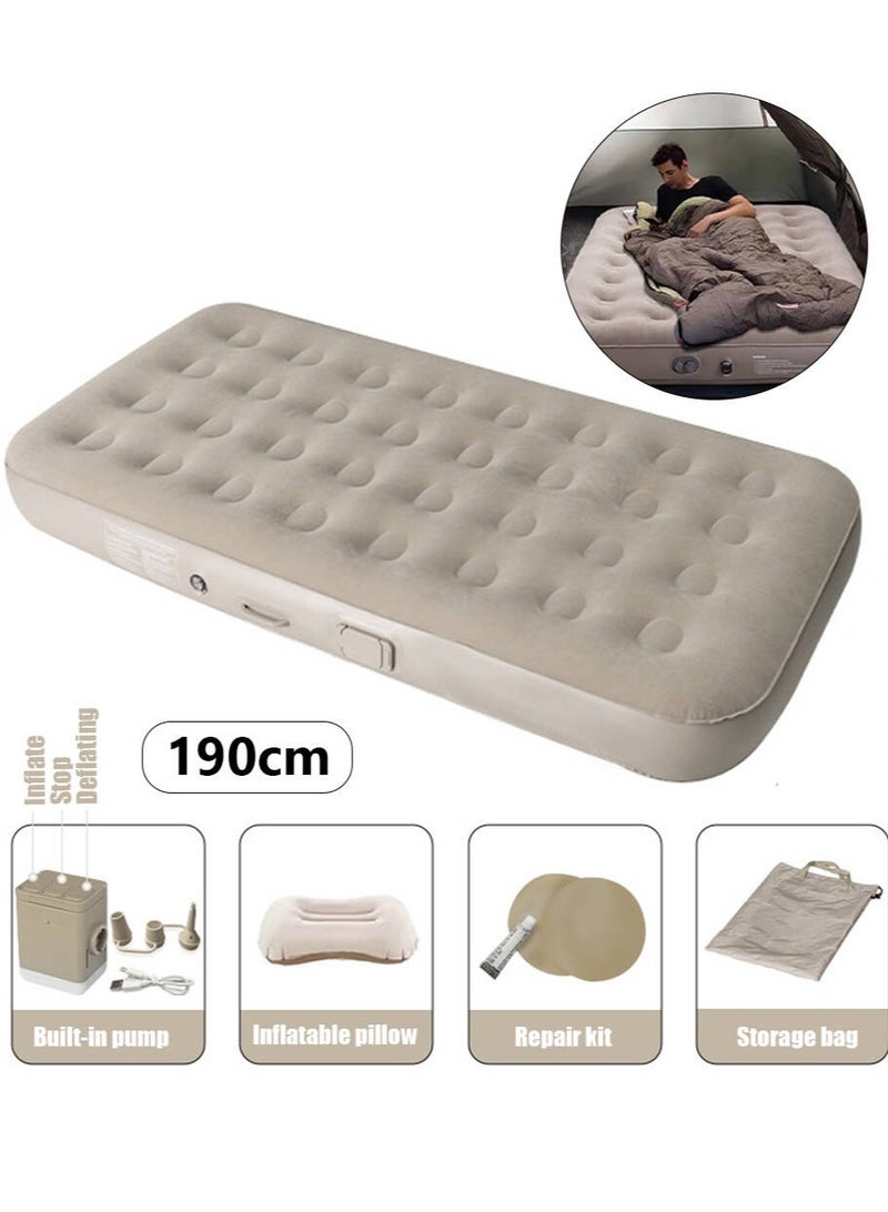 Single Height Inflatable Mattress with Built-In Pump, Portable Air Mattress with One-Touch Quick Automatic Inflation/Deflation, Suitable for Home or Outdoor Travel and Camping  - Image 1