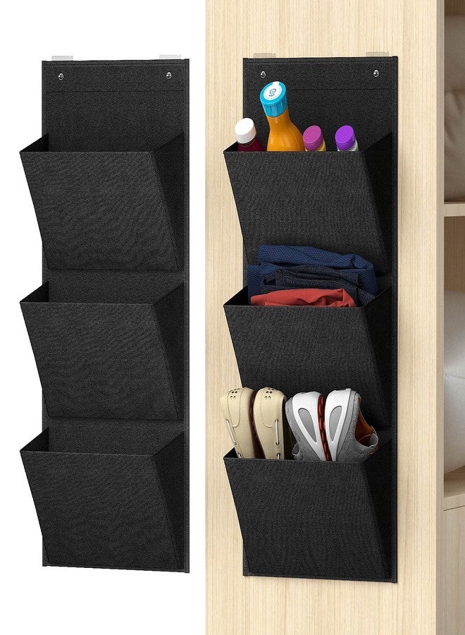 Yocice Wall Mounted Hanging Organizer 2Pack,Shoes Rack/Can Store 6Pairs of Plus-Size Sneakers,Also Stores Boots.with Sticky Hanging Mounts, Shoes Holder,Door Shoe Hangers (SM08-Black-2) - Image 1