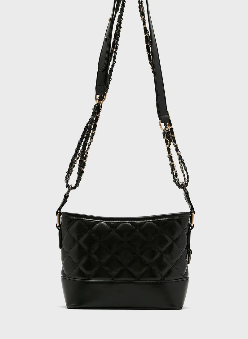 ELLA Quilted Bucket Crossbody Bag