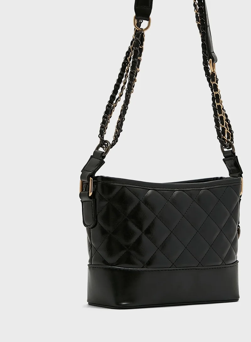 ELLA Quilted Bucket Crossbody Bag