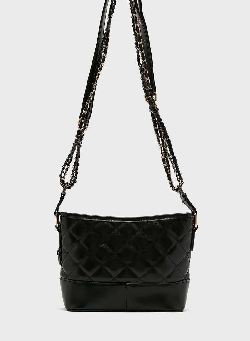 ELLA Quilted Bucket Crossbody Bag