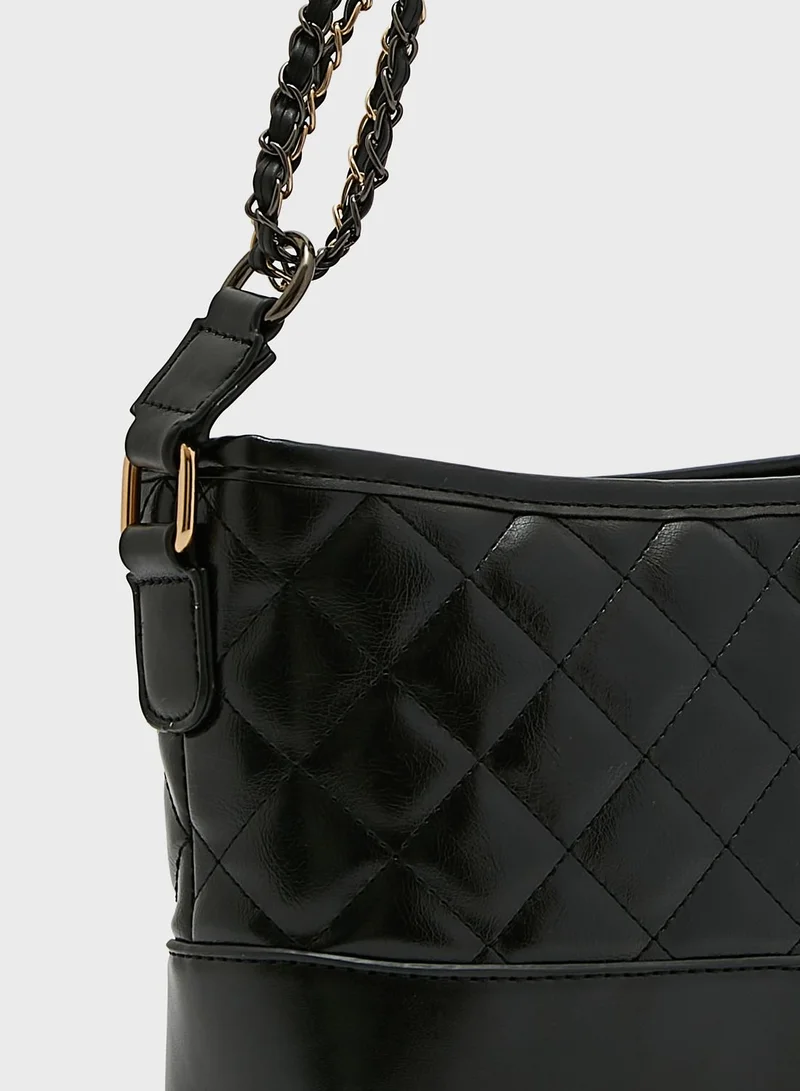 ELLA Quilted Bucket Crossbody Bag