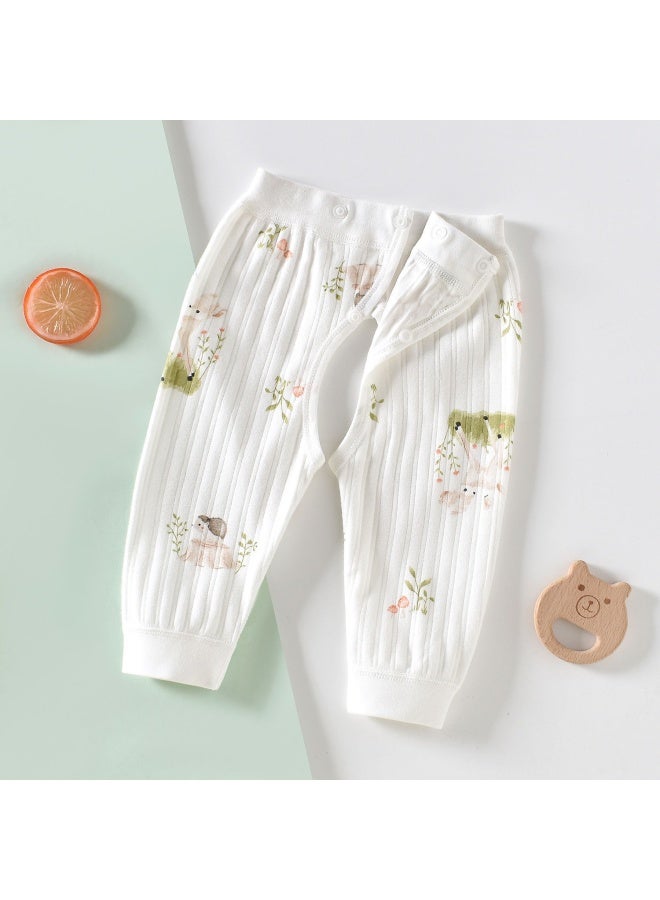 0-1 Year Old Newborn Baby Pants Men's Cotton Long Johns Adjustable Open-crotch Pants Belly Velcro Spring And Autumn Women