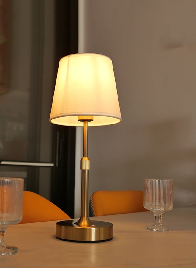 Forthcan Rechargeable Adjustable Fabric Table Lamp – Portable Retro LED Desk Light with Touch Dimming, Type-C Charging, Telescopic Height Design for Bedroom, Living Room & Study - Image 3