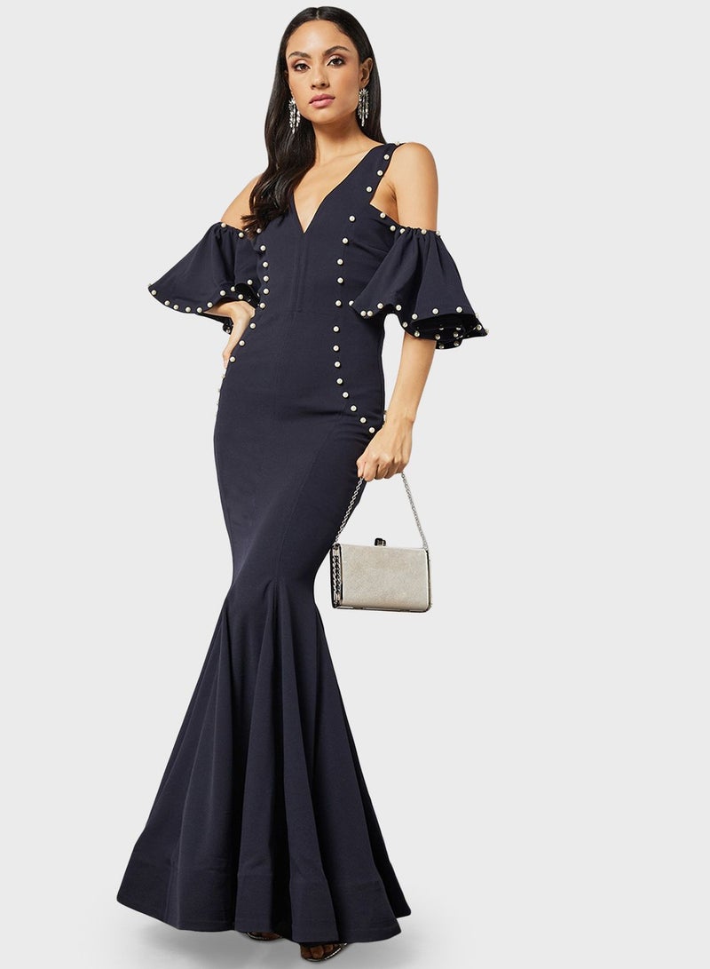 Threadz by Ajooni Pearl Trimmed Dress - Image 4