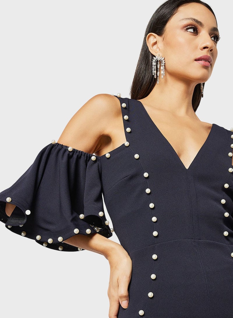 Threadz by Ajooni Pearl Trimmed Dress - Image 3