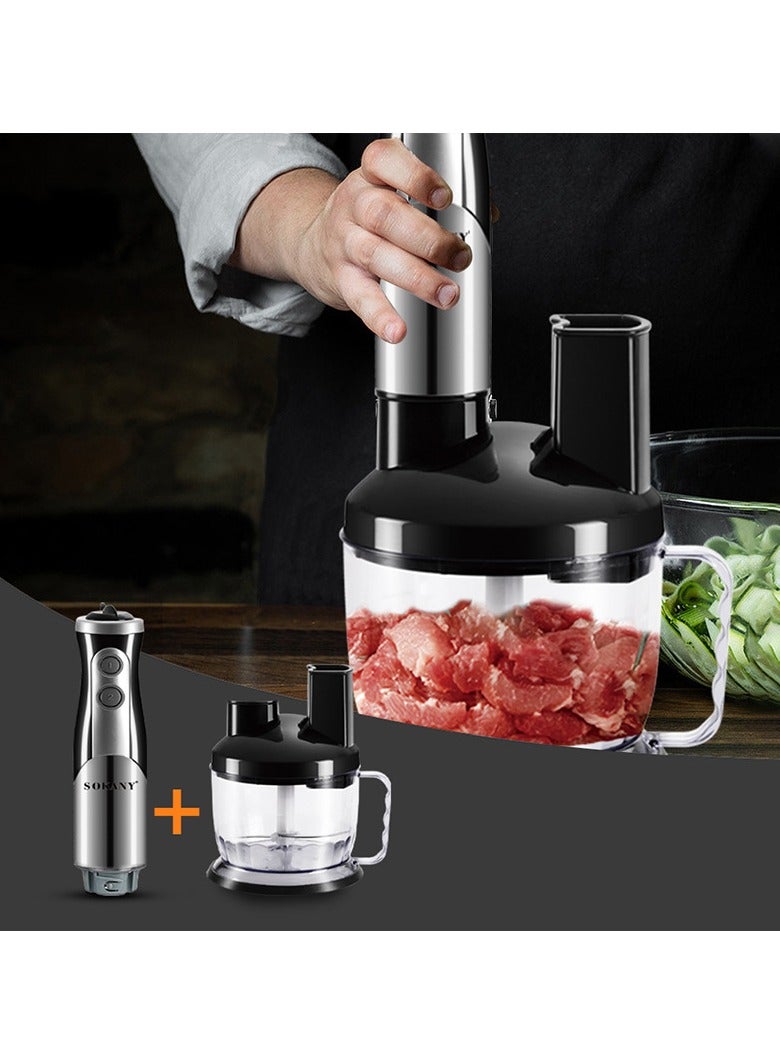 sokany 8-in-1 Immersion Blender, 700W Hand Blender, Scratch-Resistant Stick Mixer with Chopper Beaker Whisk and Milk Frother for Milkshake Puree Smoothie Food（Black） - Image 2