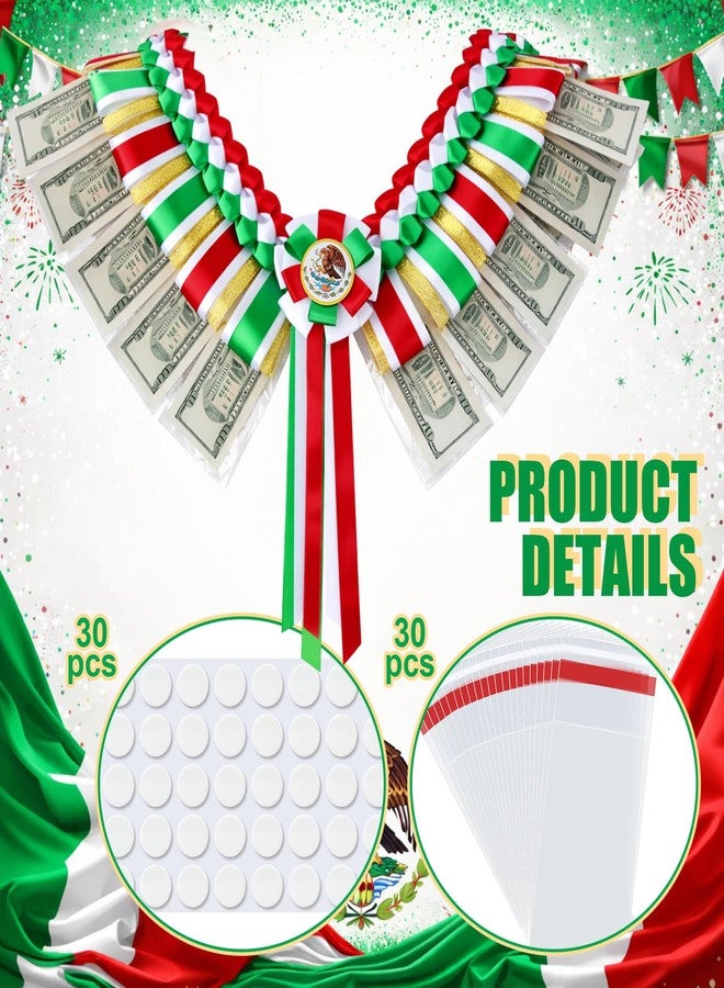 Norme Class of 2026 Mexican Graduation Money Sash Mexico Flag Braided Stole Mexican Graduation Money Gift Green White Red Cash Holder Party Supplies Grad Sash Decoration for Senior Graduates - Image 5