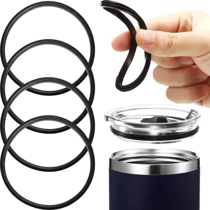 Patelai 20 oz Replacement Rubber Lid Seals O Shaped Resealable Lid Gaskets for 10 12 16 and 20 Ounce Insulated Stainless Steel Tumblers 4 Pieces