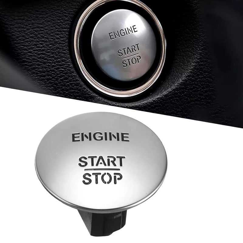 MOXRUQ Engine Start Stop Button Switch, OEM# A2215450514 A2215450714 2215450714 Automotive Pushbutton Switches Replacement for Benz All Series (Silver) - Image 1