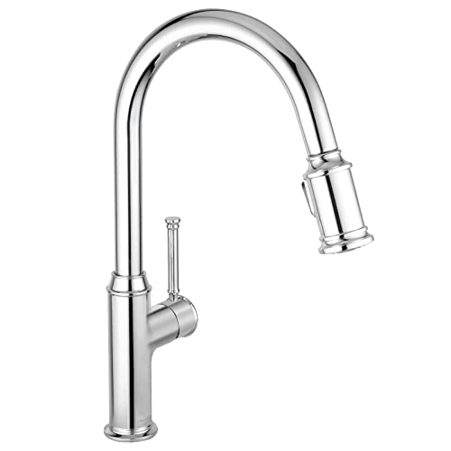 Lava Odoro Chrome Kitchen Faucet with Pull Down Sprayer, Single Hole Kitchen Sink Faucet, Single Handle Kitchen Faucet with 2-Function Sprayer, Deck Plate Included, 1.8 GPM, KF421-C - Image 1