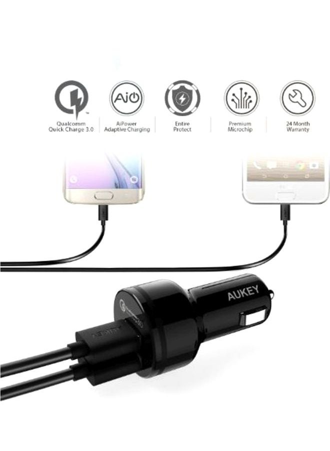 أوكي شاحن سيارة CC-T8 مزود بتقنية كوالكوم للشحن السريع اصدار 3.0 مع كابل MicroUSB - Image 4