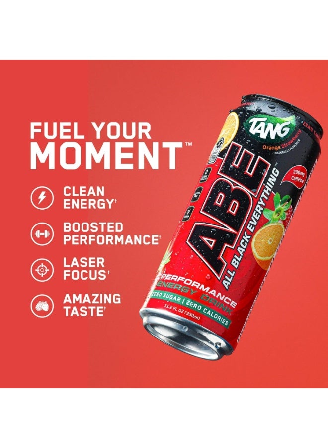 Applied Nutrition ABE Sugar-Free Energy Drink – 0 Calories, 200mg Natural Caffeine – Pre-Workout Performance Beverage for Men & Women, (Tangy Orange Strawberry Flavor) 330m, Pack of 12 - Image 2
