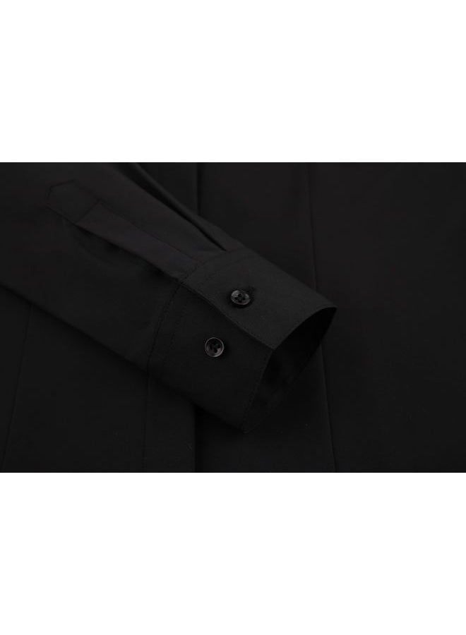 Alex Vando Womens Dress Shirts Wrinkle Free Regular Fit Long Sleeve Stretch Work Shirt,Hidden Black,L - Image 4