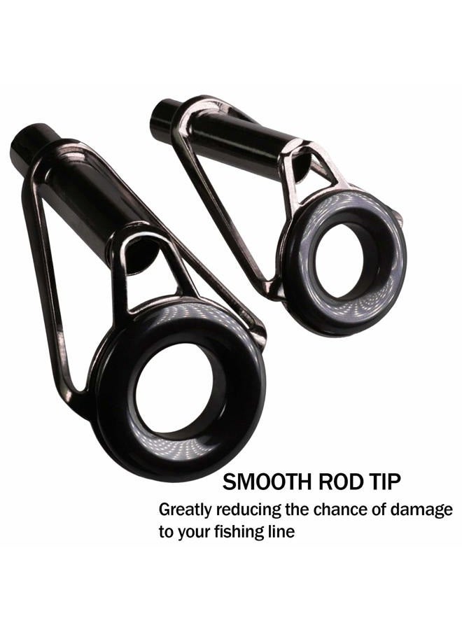 THKFISH Saltwater Rod Tip Repair Kit Heavy Duty Rod Repair Kit Silver Tarnish Stainless Steel Ceramics Fishing Rod Replacement Tips 5Sizes 40pcs - Image 4