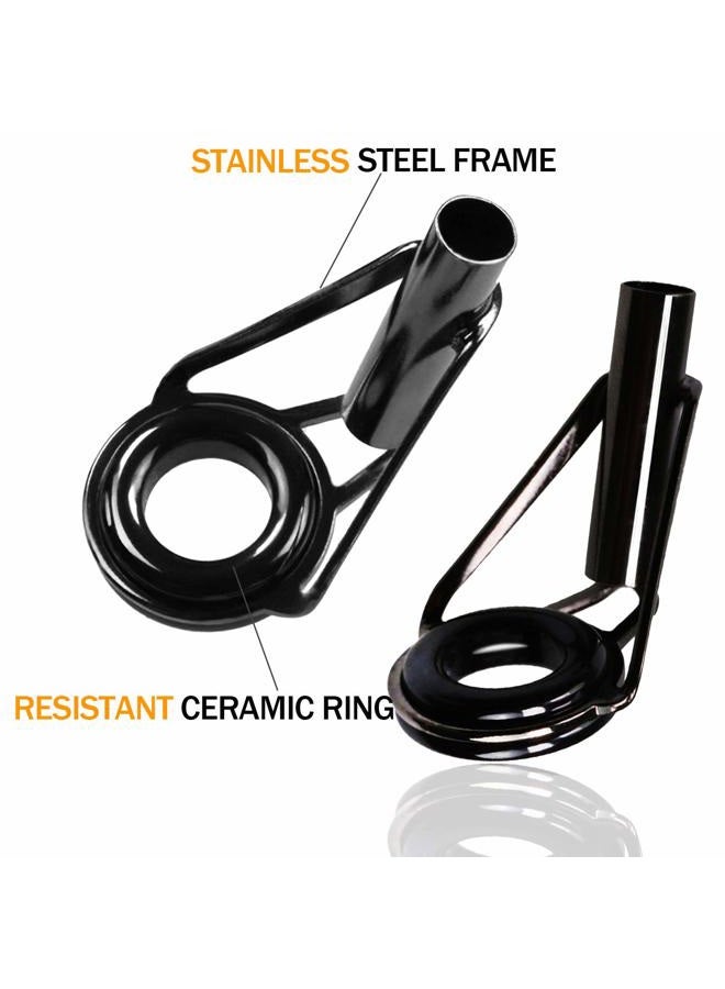 THKFISH Saltwater Rod Tip Repair Kit Heavy Duty Rod Repair Kit Silver Tarnish Stainless Steel Ceramics Fishing Rod Replacement Tips 5Sizes 40pcs - Image 3