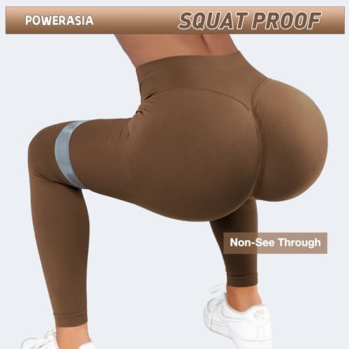 POWERASIA Seamless Impact Leggings Hidden Scrunch Butt Lifting Leggings for Women Booty Workout Tights Mid Low Waist Tummy Control Compression Fitness Gym Womens V Back Yoga Pants - Image 4