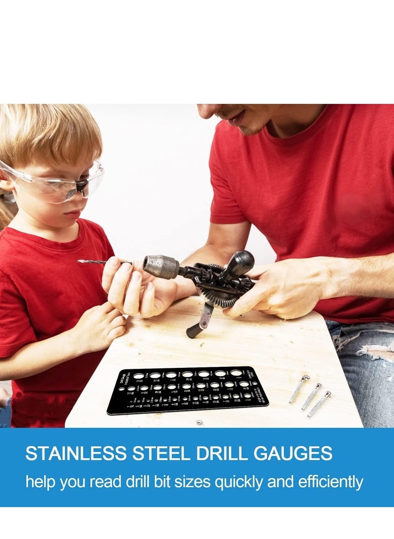 SYOSI 2 Pieces Fractional Drill Bit Size Gauge Drill Bit Gauge Stainless Steel Drill Gauge 29 Holes Metal Drill Size Gauge Tool for 1or16 Inch to 1or2 Inch Size Bits Measurement Silver+Black  - Image 5