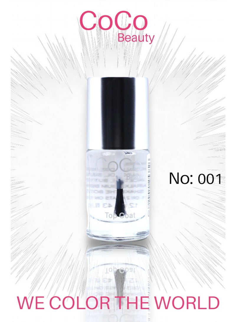 COCOBEAUTY طلاء أظافر رقم 001 شفاف - 12 مل - Image 1