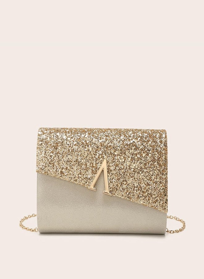 Buric Glitter Evening Clutch Purse for Women Sparkly Shiny Handbag Ladies Wedding Prom Purse with Detachable Chain Yellow - Image 4