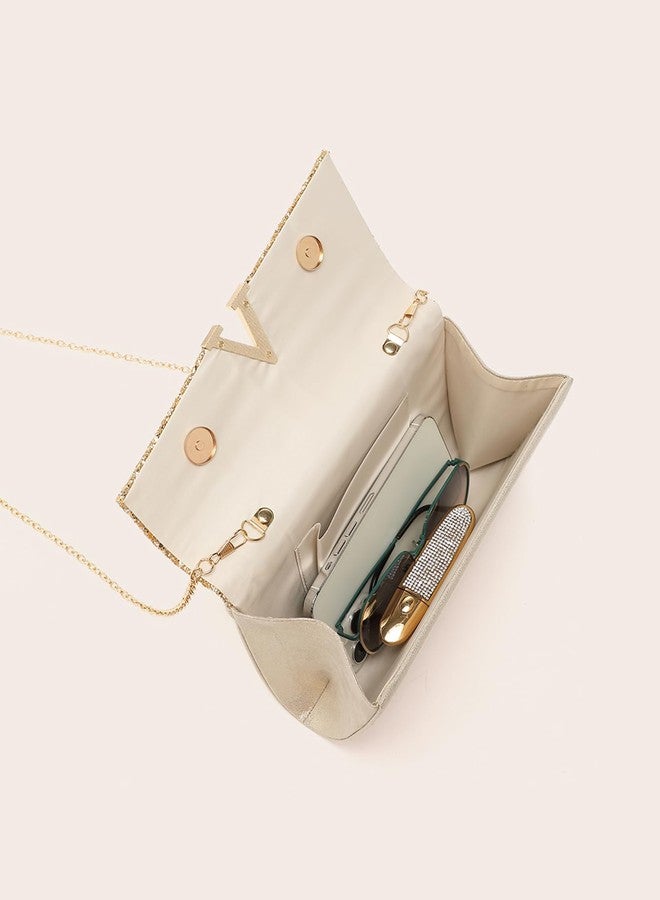 Buric Glitter Evening Clutch Purse for Women Sparkly Shiny Handbag Ladies Wedding Prom Purse with Detachable Chain Yellow - Image 3