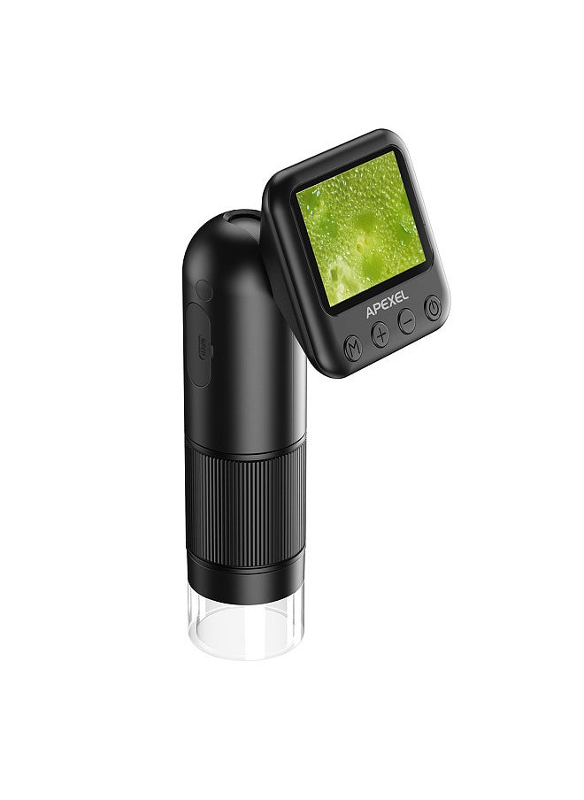 APEXEL - APEXEL APL-MS008 Handheld Digital Microscope 12X-24X Magnification Portable Microscope for Kids 2.0 Inch LCD Screen 2MP Photo 720P Video Built-in Battery with LED Lights Electronic Magnifier Camera - Image 1