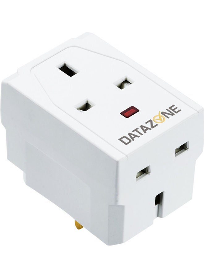 Datazone DZ-PS-04 Three Ports Multi Use Support  Adapter White 10cm - Image 1