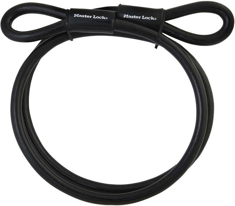 Master Lock 72DPF 15ft Steel Cable with Looped Ends - Black - Image 1