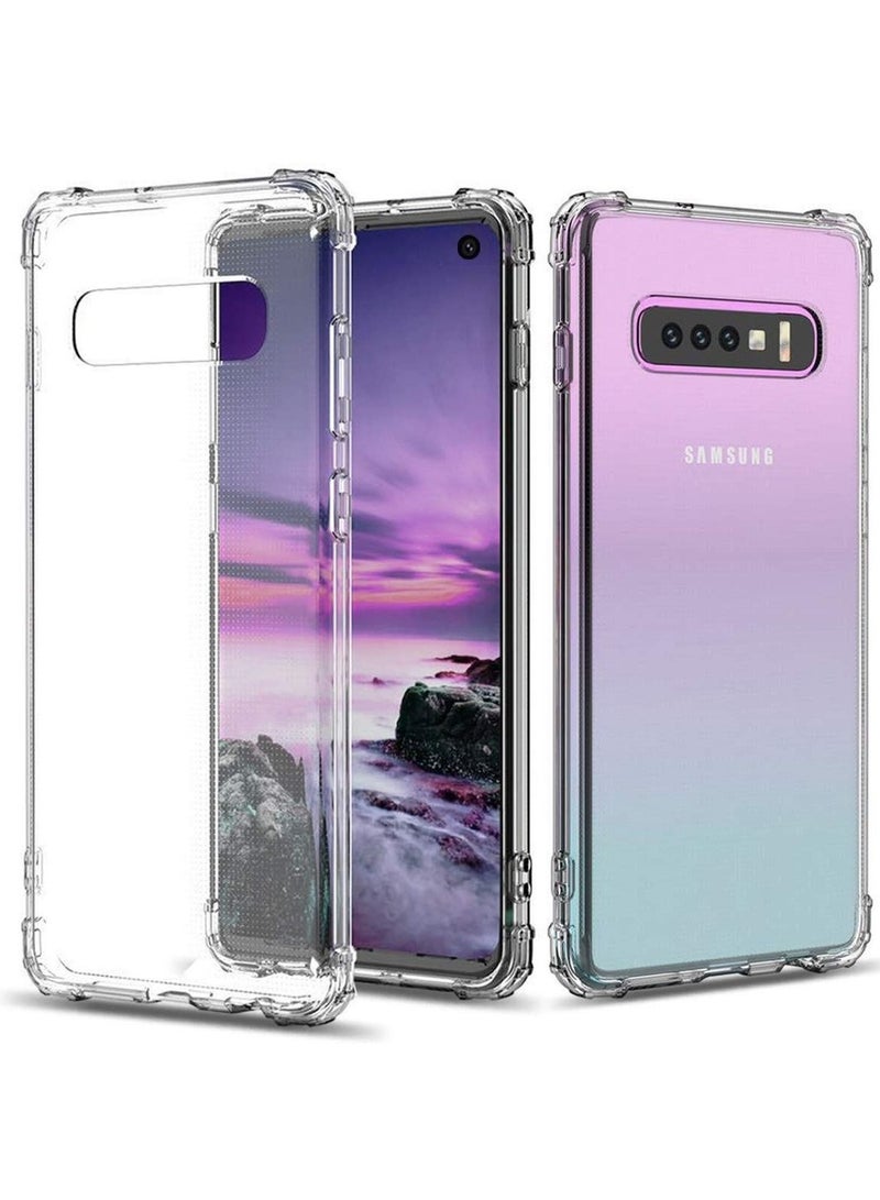 Samsung Galaxy S10 Plus Case, Clear Reinforced Corners TPU Bumper Anti-Scratch Transparent Hard Panel Cover Fit with Samsung Galaxy S10 Plus - Image 1