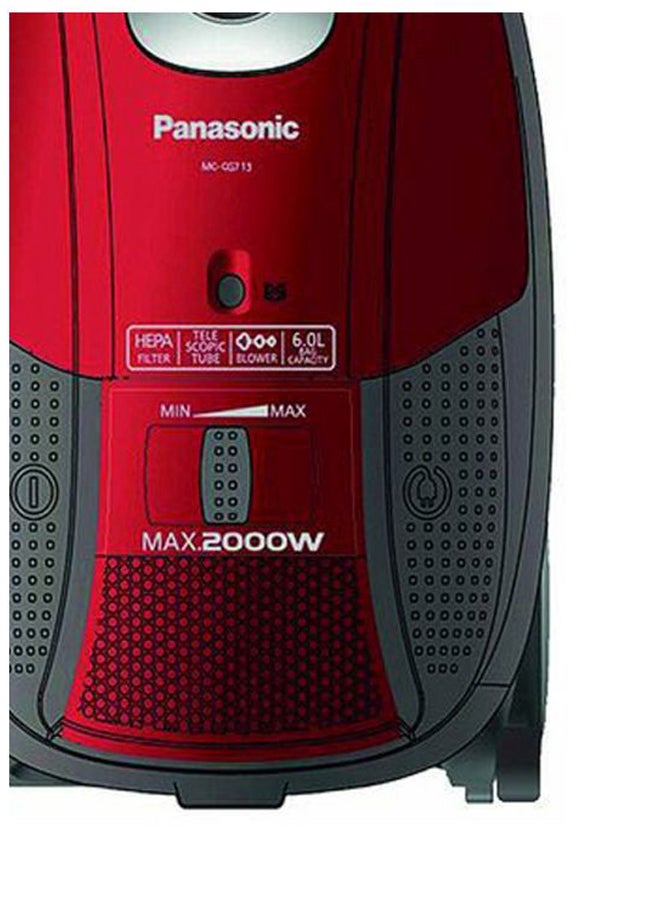 باناسونيك مكنسة كهربائية كانستر 6 L 2000 W MC-CG713 أحمر/رمادي - Image 3