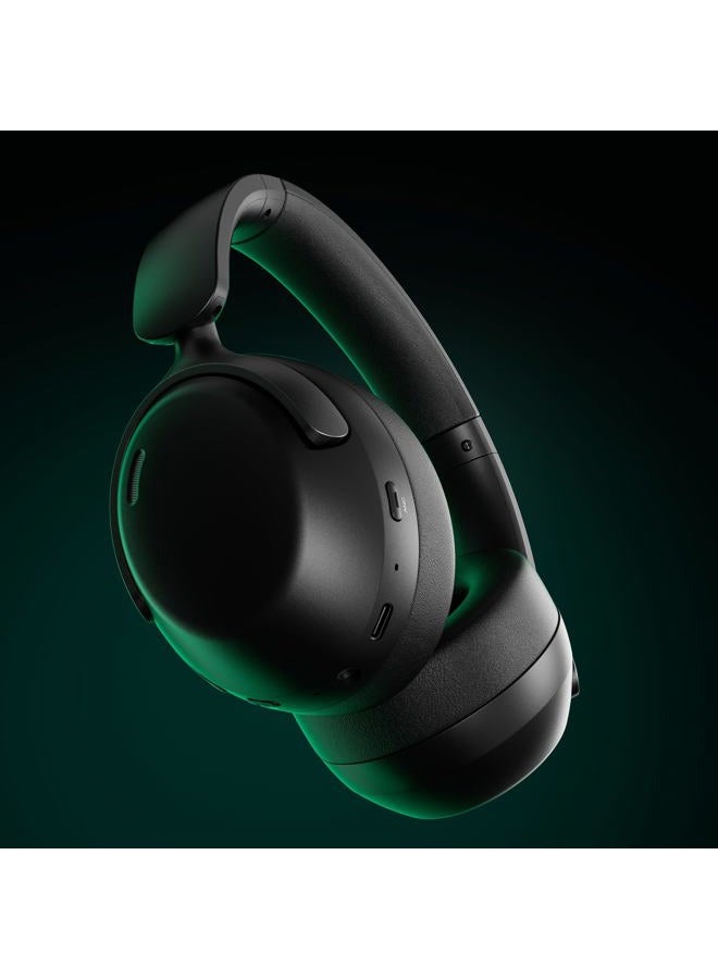 LORELEI سماعات QC30 الهجينة لإلغاء الضوضاء النشطة، 60 ساعة من وقت التشغيل، ميكروفون مدمج، سماعات رأس لاسلكية فوق الأذن مع علبة، بلوتوث 5.4، صوت عميق، ملاءمة مريحة مع وسائد أذن ناعمة، شحن سريع - أسود فضائي - Image 3