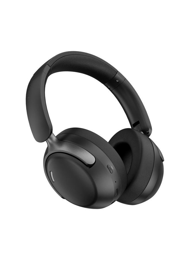 LORELEI سماعات QC30 الهجينة لإلغاء الضوضاء النشطة، 60 ساعة من وقت التشغيل، ميكروفون مدمج، سماعات رأس لاسلكية فوق الأذن مع علبة، بلوتوث 5.4، صوت عميق، ملاءمة مريحة مع وسائد أذن ناعمة، شحن سريع - أسود فضائي - Image 1